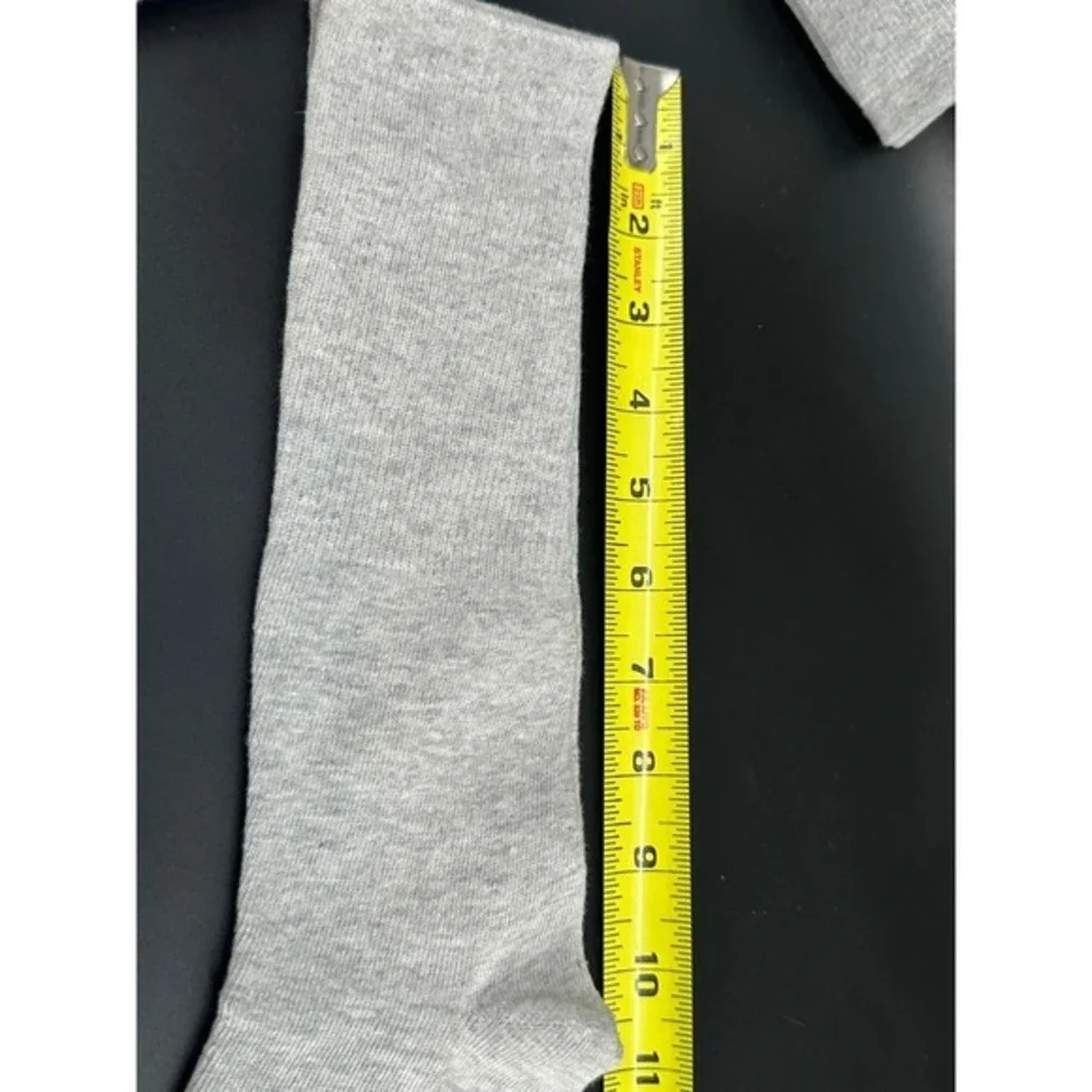 Pareberry Casual Cotton Solid Grey Crew Tube‎ Dress Socks-12 pair
